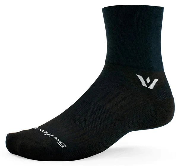 Aspire Four Quarter Crew High Socks Black - T3 Endurance Sports