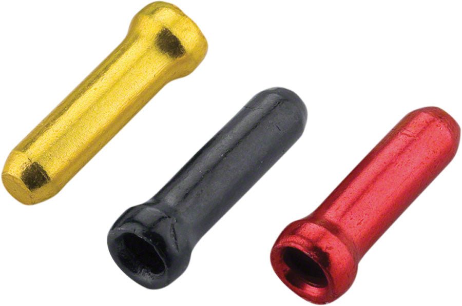 Cable End Crimps - 1.8mm, Gold/Black/Red, Bag of 90 - T3 Endurance Sports