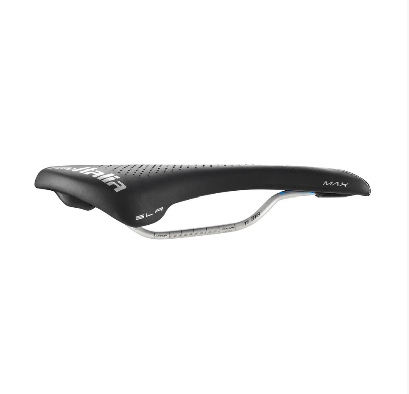 Selle Italia Max SLR TI 316 Gel Superflow L3 Saddle – Pressure Relief Superflow Cut - out – Light Gel & TI 316 Rail for Road/Touring - T3 Endurance Sports
