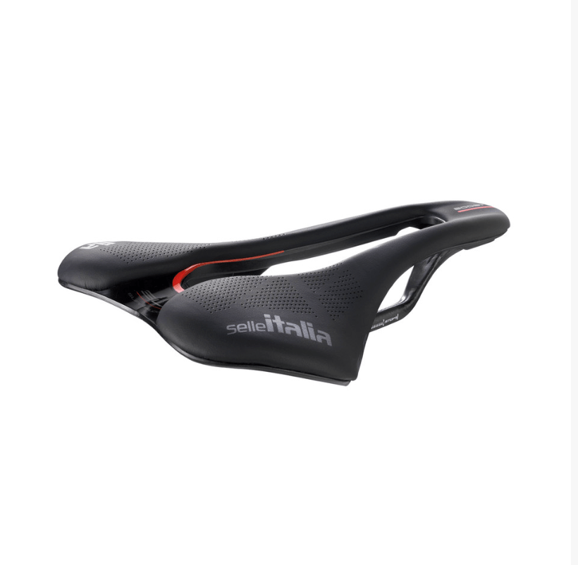 Selle Italia SLR Boost Kit Carbonio Superflow L3 Saddle - Carbon Rail, Lightweight Short Nose, Superflow Comfort for Road - T3 Endurance Sports