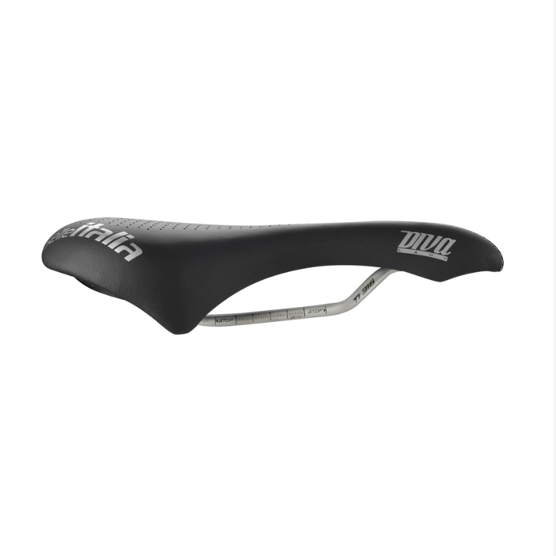 Selle Italia Diva Gel Superflow L3 Ti 316 Saddle – Women's Road & Touring Bike Seat – Pressure Relief Superflow Cut - out & Light Gel Padding - T3 Endurance Sports